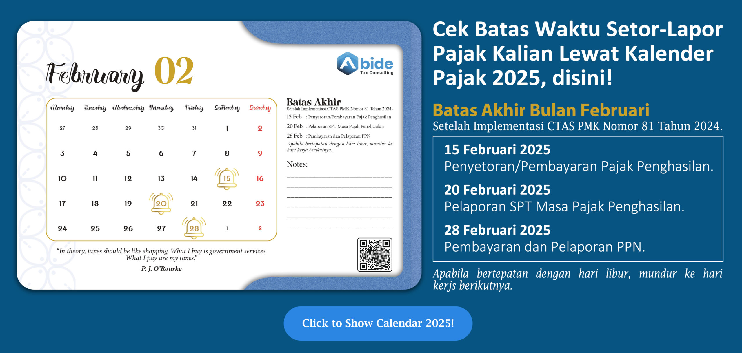 Kalender Pajak Februari 2025